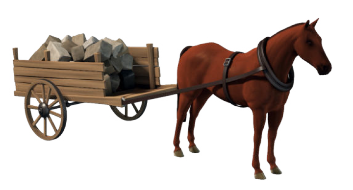 Visualisierung eines Transports mit Pferden