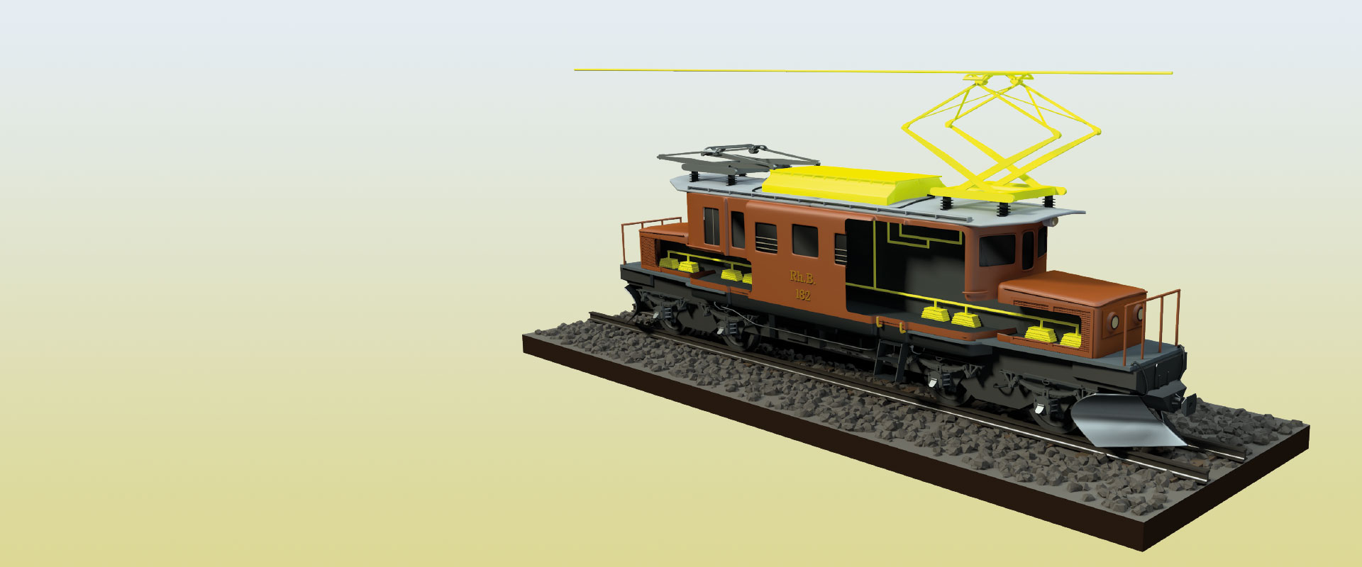 Visualisierung einer alten Lokomotive