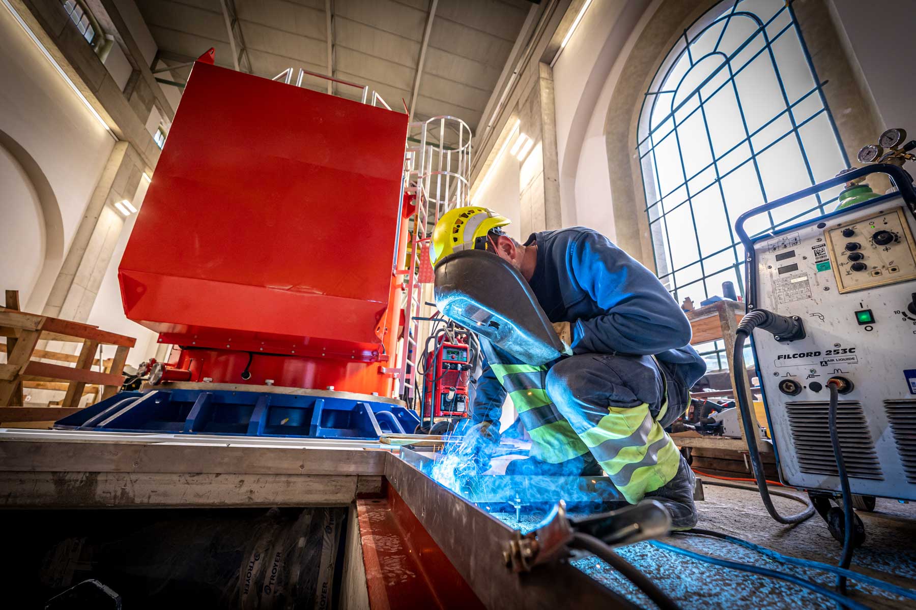 Arbeiten an der Gesamterneuerung Kraftwerk Robbia